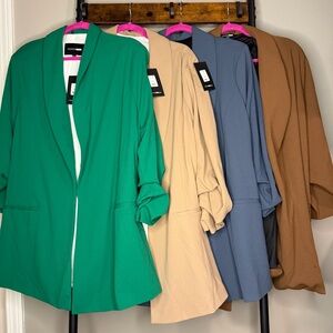Bundle Lot of 4 Fashion Nova The Celine Blazer Open Front Plus Size 3X Preppy